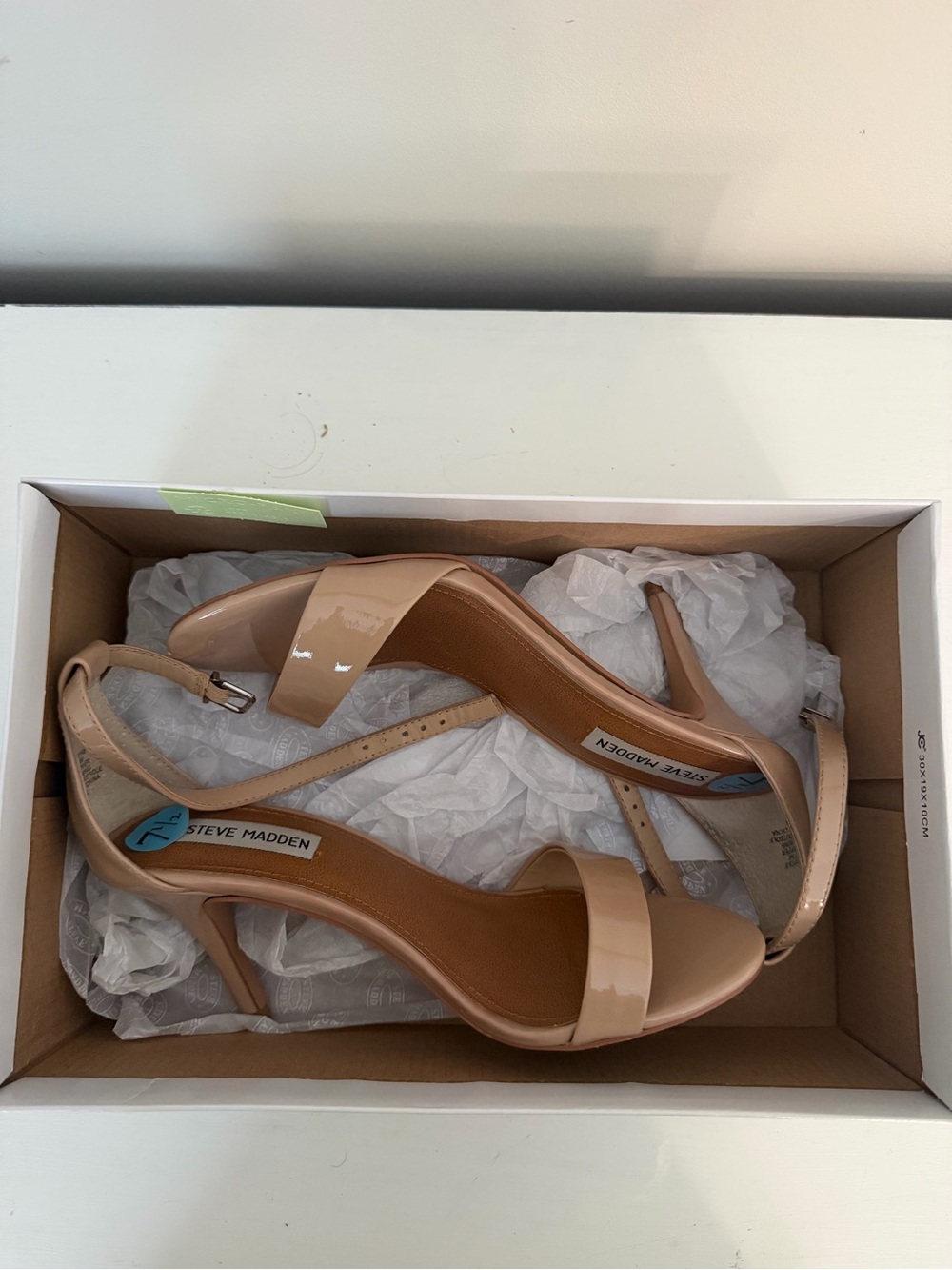 Steve Madden Blush Patent Heeled Sandals with Ankle Strap